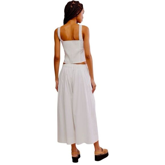 Free People elastic waist cotton pant. White eyelet camisole top elastic. XL - Picture 7 of 13